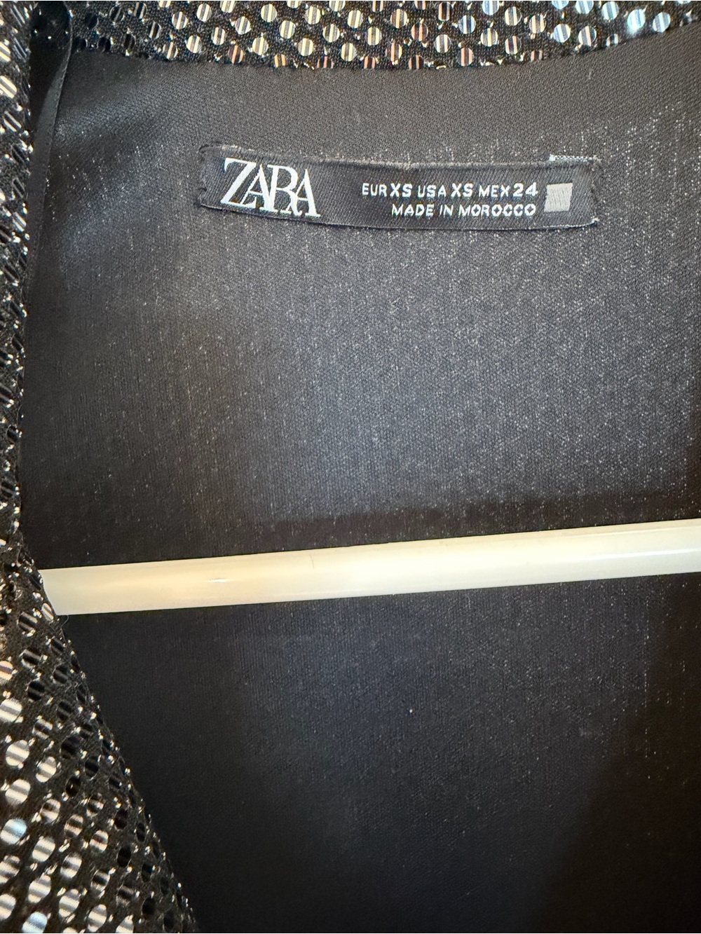 Zara Black Sequin Long-Sleeve Tie-Waist Mini Romper - Picture 3 of 4